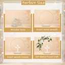 24 Pcs Baptism Centerpiece Decoration for Tables First Communion 12 Standing Wood Crosses for Craft 12 Metal Floral Hoop Centerpiece with Stand for Party Wedding Home Decor