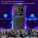 Digital Voice Recorder - Affordable & Easy to Use, One-Click, Voice Activated & Noise Reduction, Long Standby, USB Connectivity, Password, A-B Repeat, MP3 for Lectures/Meetings/Classes/Interviews