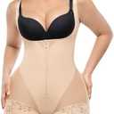SHAPELLX Shapewear for Women Fajas Colombianas Tummy Control Body Shaper Open Bust Bodysuit with Hook Zipper Closure size S