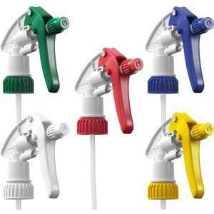 Bar5F Leakproof 5-Pack Heavy-Duty Chemical Resistant Nozzle Spray Heads Industrial and Household Window Cleaning Janitorial Supply Low-Fatique Trigger