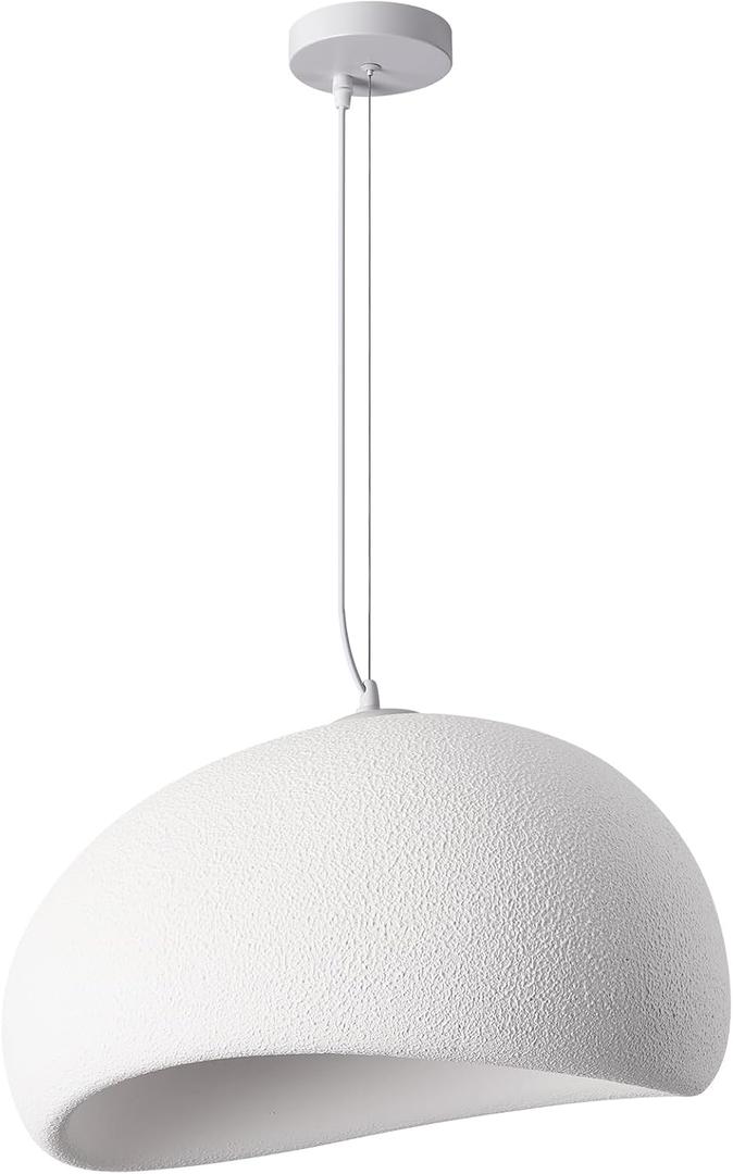 19.7in White Wabi sabi Light Fixture Dining Room Pendant Light japandi lamp Modern Pendant Light for Kitchen Island Living Room Bedroom Bathroom Entryway, Size: 50cm/19.7inch