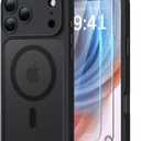 JJL for iPhone 17 Pro Max Case with 2 Pack Screen Protectors, Compatible with MagSafe, Full Camera Protection, Translucent Matte Magnetic Phone Cover, Black