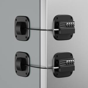 2 Pack Fridge Lock with Combination, No Key Required, Upgrade Refrigerator Lock with Adhesive and Screws, Freezer Cabinet Pantry Drawer Latch to Keep Door Closed, for Kids Adults Cats & Dogs, Black