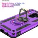 Androgate for Samsung Galaxy S9 Case with HD Screen Protectors, Military-Grade Metal Ring Holder Kickstand 15ft Drop Tested Shockproof Cover Case for Samsung Galaxy S9 (2018), Purple
