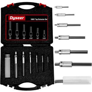 18001 Tap Extractor Set, Broken Tap Extractor Set for Removing Broken Taps, Tap Extractor Tool 3/16–1/2 in, Professional Tap Extractor Set with 24 Spare Fingers, Foam Storage Case