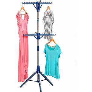 Honey-Can-Do 2-Tier 73-Inch Collapsible Tripod Drying Rack, Heavy Duty Chrome Steel Laundry Stand, Holds 30 Garments, Portable Foldable Indoor Outdoor Clothes Drying Rack