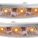 X AUTOHAUX 1 Pair Car 4 LED Front Left and Right Side Mirror Turn Signal Light 87613-3S000 87623-3S000 for Hyundai Sonata 2011-2014