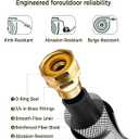 GLAHODEN Retractable Garden Hose Reel 1/2 in x 100 ft, 2025 Upgraded Dual Ratchet Lock UV & Freeze Protection Brass Seal Slow Retraction Anti-Tangle Hose 180Swivel Reinforced Scaffold Wall Mount