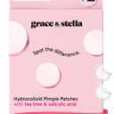 grace & stella Award Winning Pore Strip Pimple Patches for Face - Hydrocolloid Acne Patches for Shrinking Zits, Whiteheads - Spot Stickers - Dermatologist-Tested, Vegan (Invisible, 72 Count)