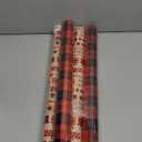 JinhzWin Christmas Wrapping Papers Rolls (2 Rolls: 82 sq. ft. ttl.) Large Roll Holiday Gift Wrap Paper(30 Inch X 394 Inch) with Winter Element Red & Black Plaid, MERRY CHRISTMAS Text, Gift Box Favor