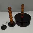Acrylic Side Table, End Table Round Top with Solid Post for Living Room, Bedroom, Balcony, Easy Assembly (Pedestal, Dark Brown)