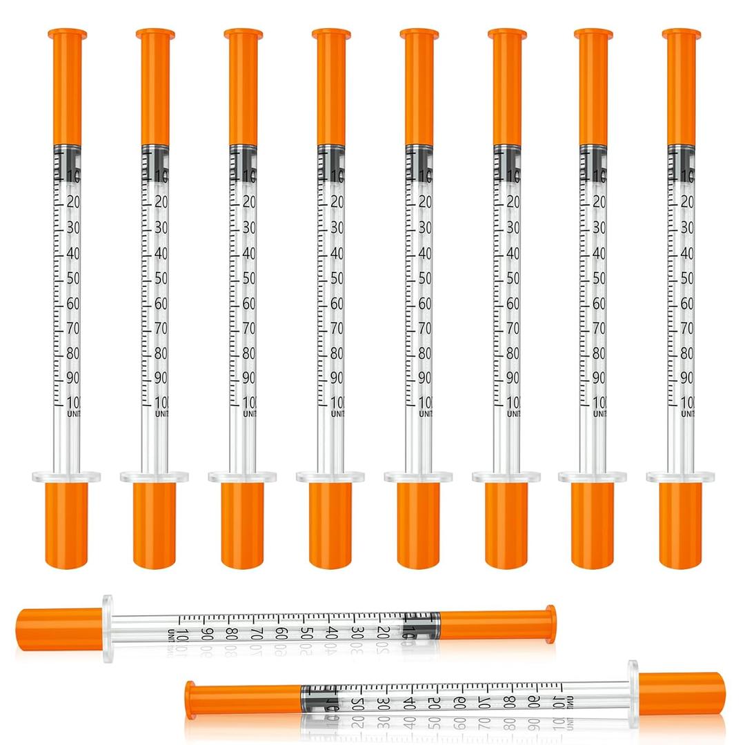 U-100 Syringes, 1ml syringe, 31g 5/16 1cc syringe with needle, lab syringes, Pack of 100