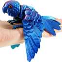 3D Printed Articulated Parrot Figure with Movable Wings, Flexible Joint Bird Desk Fidget Toy, Colorful Collectible Home & Office Decor Gift (Iridescent Ocean Blue & Purple)