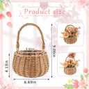 Weysat 2 Pcs Small Flower Girl Basket with Handle Wicker Rattan Flower Basket Set, Rustic, Hand Woven for Wedding Girl Home Decorations Picnic Garden Candy Sweets Gifts Storage, Multifunctional