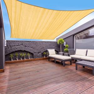 Yardmaker 20'x26' Sun Shade Sail Sand Rectangle Canopy Sail Shade Cloth for Patio Garden Outdoor Backyard
