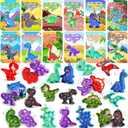 Valentines Gifts for Kids Classroom School, 24 PCS Valentines Cards for Kids with Dinosaur Pop Fidget Toys, Valentines Party Favors, Valentines for Class, Valentines Exchange Gifts for Boys Girls