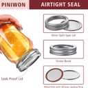 PINIWON Mason Jars 16 oz with Airtight Lids and Bands, 15 Pack Regular Mouth Canning Jars, Clear Glass Pint Jars for Canning, Pickling, Food Storage, DIY Projects, 24 Labels, Brush & String Included