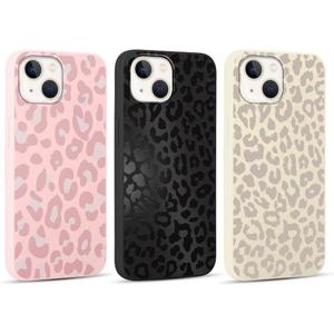 3 Pack Cute Cheetah Print for iPhone 14 Plus 6.7" Phone Case, Leopard Aesthetic Design Cases Soft Silicone Slim TPU Shockproof Protective Fundas for Women Girls