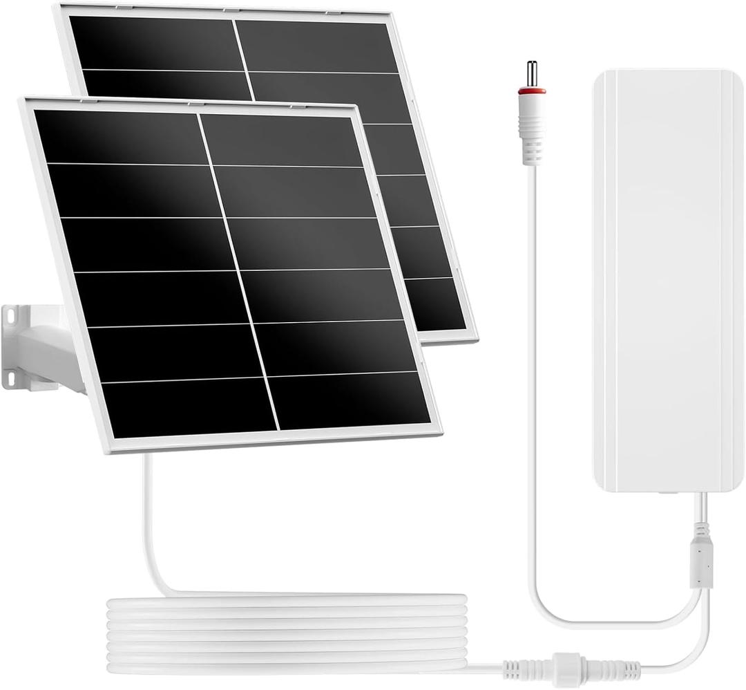 40W Solar Panel Kit and 24000mAh Battery for PTZ Security Cameras, 5V/12V Adjustable Output, USB-C & DC Plugs, 360 Mount, IP66 Waterproof