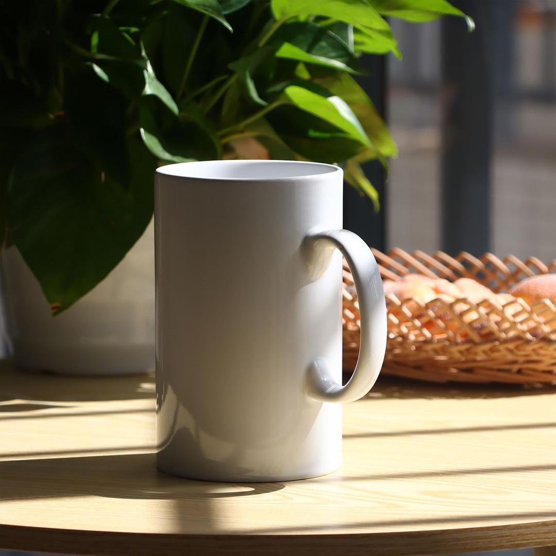 Smilatte 28 OZ Extra Large Ceramic Coffee Mug, M018 Classic Porcelain Boss Super Big Tea Cup with Handle for Office and Home, White