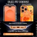 for iPhone 17 Pro Max Case,[Compatible with MagSafe][Magnetic Invisible Ring Stand],Shockproof Protective Slim Women Girl Case for Apple iPhone 17 Pro Max 6.9 inch,Orange Marble