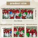 2 x Gnome Christmas Curtains Valance, Christmas Window Valance Curtains, Christmases Decorations Kitchen Window Decor, Red Xmas Tree Short Curtain Drapes for Living Room Bedroom 51x18 in