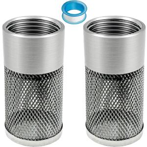 25MM Garden Hose Strainer, Hose Inlet Strainer Mesh Filter, Compatible with Livewell Pump, for Irrigation Garden High Pressure Sprayer Garden Hose Suction Line, with Blue Industrial Tape, 2PCS