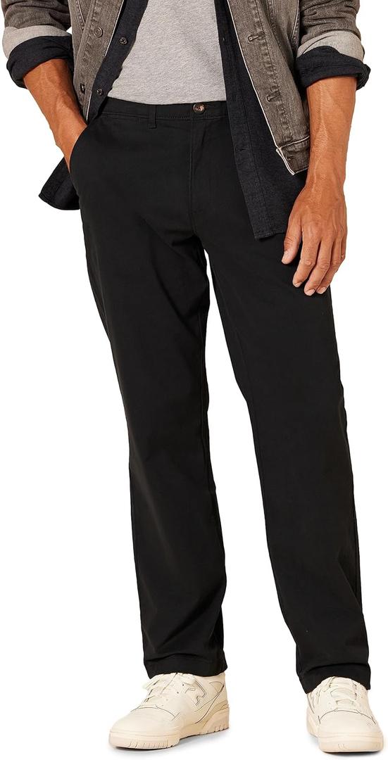 Amazon Essentials Men's Classic-Fit Casual Stretch Chino Pant (42W x 28L, Black)