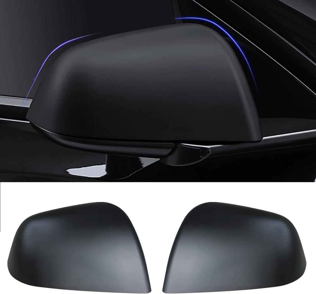 Model Y Side Mirror Cover, Mirror Cap 2 PCS Matt Black Rearview Mirror Cover for Model Y (2021-2024)