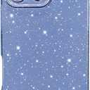 Hython Case for iPhone 16 Pro Case Glitter Cute Sparkly Shiny Bling Sparkle Phone Cases 6.3", Thin Slim Fit Soft TPU Bumper Shockproof Rubber Protective Cover for Women Girls Girly, Bright Blue
