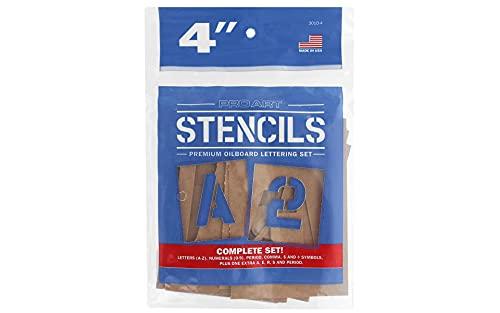 Pro Art Oil Board Stencil Set 4" for Painting on Wood, Canvas, Paper, Fabric, Wall and Tile, Reusable DIY Art and Craft Stencils for Painting, 6"x6" Inches
