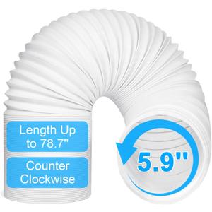 5.9 Inch Portable Air Conditioner Hose - Portable AC Hose with 79" Length Anti-Clockwise Thread, Universal AC Exhaust Hose Air Conditioner Parts Accessories