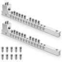 2 Set Ground Bar Kit with 10 Terminal Positions and Ground Lug Bar Aluminum Grounding Lugs for Electrical Connections