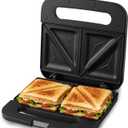 Elite Gourmet ESM2207XSS Sandwich Panini Maker Grilled Cheese, Machine Tuna Melt Omelets Non-stick Cooking Surface, 2 Slice, 750 Watts, Stainless Steel