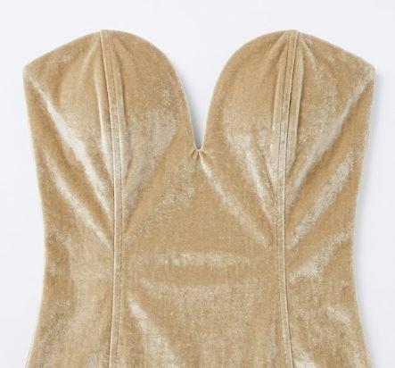 Women Strapless Velvet, Large