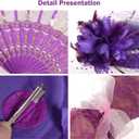 Fumwase 5Pcs Tea Party Accessories Set for Women Afternoon Tea Accessories Kit Gloves Hats Necklace Fan Bracelet