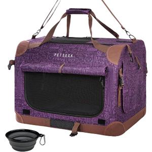 Extra Large Cat Carrier Soft Sided, Portable Small Dog Carrier for 2 Cats, 24"x16.5"x16" Car Travel Folding Comfortable Design, Navy