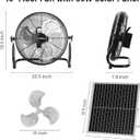 16'' Solar Powered Fan with 35W Solar Panel, Rechargeable Battery Operated Floor Fan with 23FT Cable, Cordless Portable Outdoor Fans for Home, Camping, Chicken Coop, Greenhouse, Power Outages