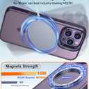 for iPhone 16 Pro MagSafe Case with Metal Camera Stand Ring Sturdy, Ultra Magnets Matte Translucent Slim Shockproof with 1 Screen 1 Camera Lens Protector for iPhone 16 Pro 6.3"(Deep Purple)