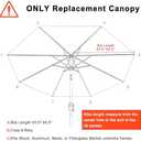 MASTERCANOPY Patio Umbrella 9 ft Replacement Canopy for 8 Ribs-Khaki Canopy Only