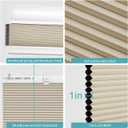 MYshade Cordless Cellular Window Shades No Tools No Drill Blackout Blinds for Indoor Windows Size 34" Wide X 72" Height Beige Room Darkening Window Blinds for Bedroom, Bathroom, Kitchen, Living Room, Beige