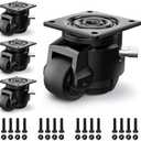 ANDUTEES Leveling Casters Heavy Duty with Upgraded Ratchet Handle Design, Adjustable Retractable Casters Set of 4,Swivel Industrial Castor Wheels for Workbench (80F, 4400 Lbs Capacity, Black)