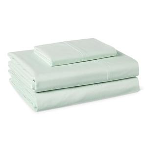 Amazon Basics 100% Organic Cotton Kids' Sheet Set with Pillowcase, Twin Size, Pale Sage Green Fox Pattern