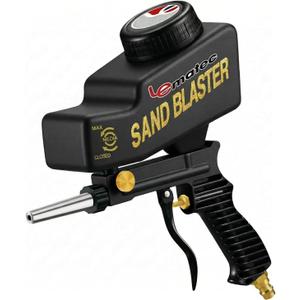 LE LEMATEC Portable Sand Blaster Gun Kit | Gravity Feed Air Tool for Rust Removal, Glass Etching & Paint Stripping | Requires 4 CFM @ 90 PSI Air Compressor - Sandblasting Steel Nozzle