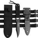 Dive Knife - Scuba Diving Knife with holster, 2 Types Sheath 2 Pairs Thigh Leg Straps, Black Premium Divers Knives Shears for Outdoor Spearfishing, Snorkeling