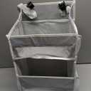 Hanging Diaper Organizer for Changing Table,Cribs,Car,Playard or Wall & Nursery Organization-Durable 2-Tier Diaper Organizer with Mesh Pockets and Viewable Design, Won't Deform, Light Gray