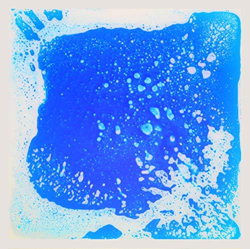 Crystiles 12 Inch X 12 Inch (30cm X 30cm) Colorful Liquid Floor Tile Mat for Kids, Bright Blue