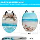 Angol Shiold Elongated Wooden Toilet Seat, 18.5", Beach