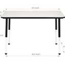 Amazon Basics Adjustable Height Rectangular Classroom Activity Table, Writing Desk for School and Home, Grey Top/Black Edge, 47" W x 29" L x 30" H
