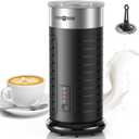 Stainless Steel Milk Frother, Waterproof & Fully Dishwasher Safe, 4 Modes for Hot/Cold Foam, Latte, Cappuccino, One-Touch Operation, Ergonomic Grip, Compact Coffee Maker